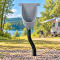 Waterloos kunststof urinoir voor camping en buitengebruik met flexibele afvoerslang