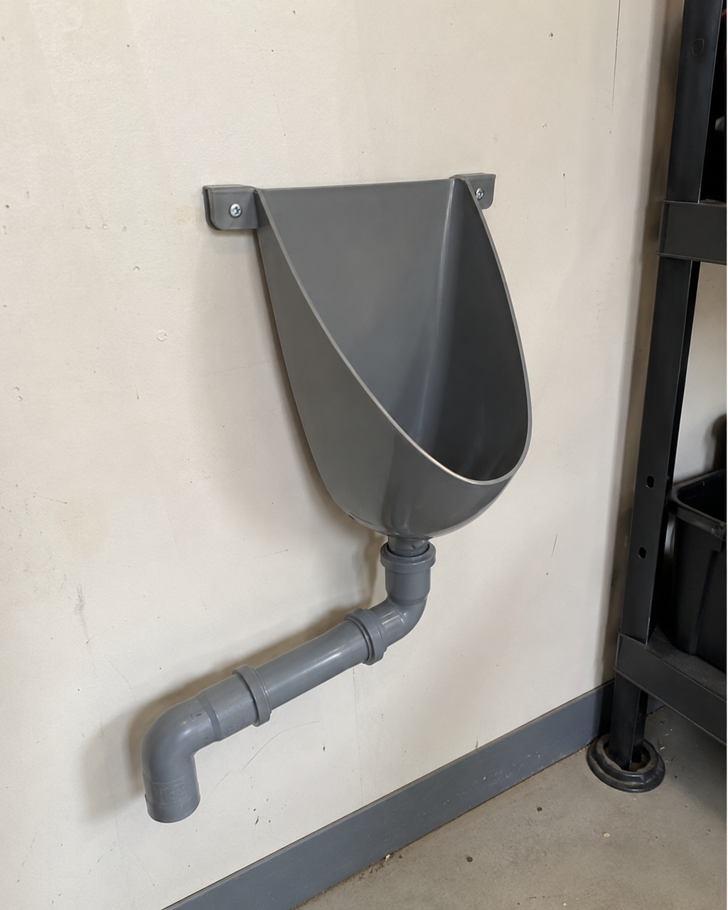 Waterloos Urinoir kunststof PVC - Wandurinoir - Waterloos - Afvoerpijp 40 mm - 2 roestvrijstalen schroeven - 38 x 30 x 20 cm